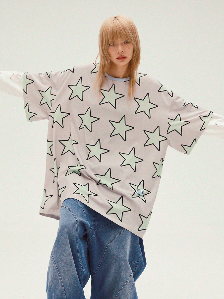 国内で当店のみ CFIERCE Tシャツ star スター 2色 STAR OVERSIZED T-SHIRT – CFierce