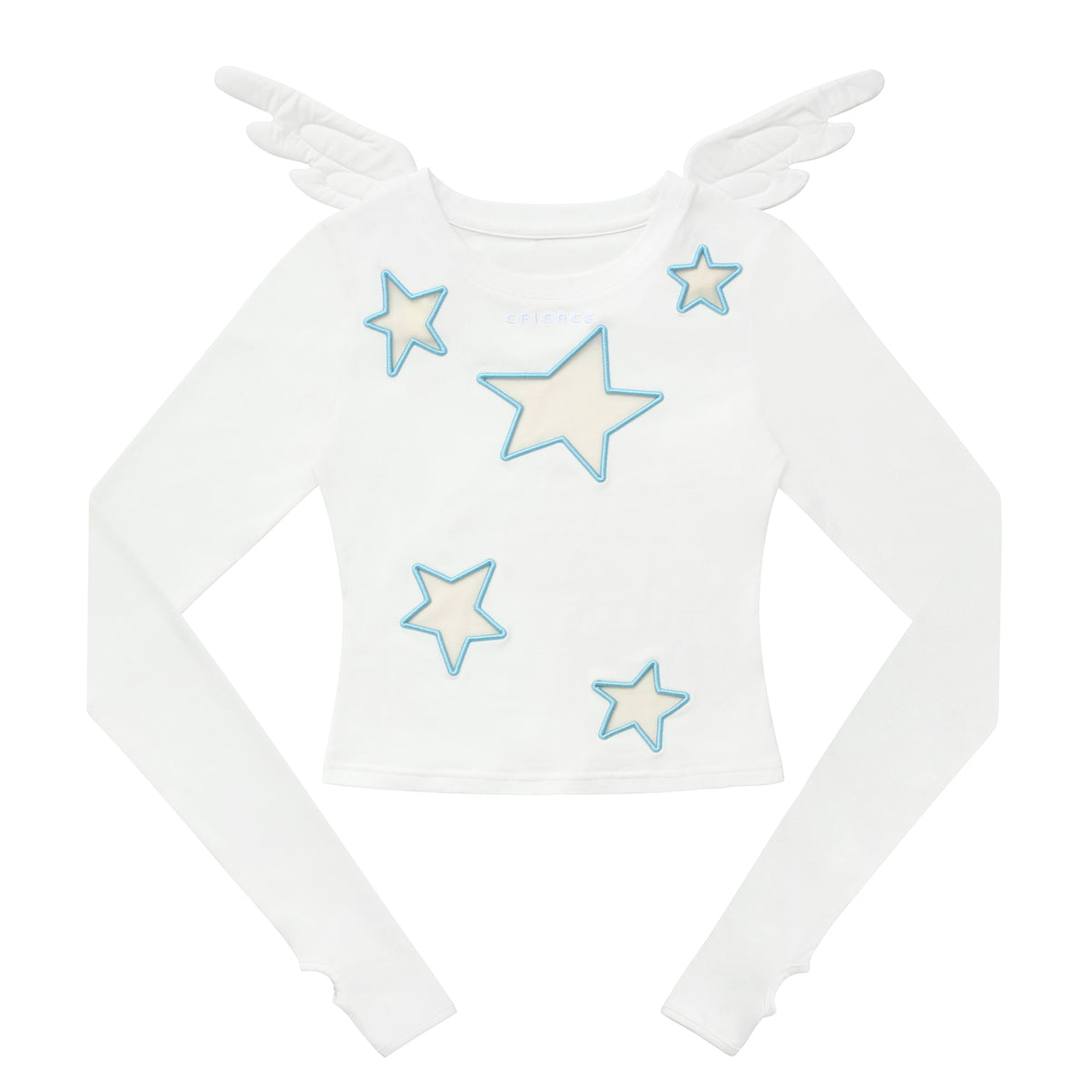 STAR MESH WING RUCHED TOP