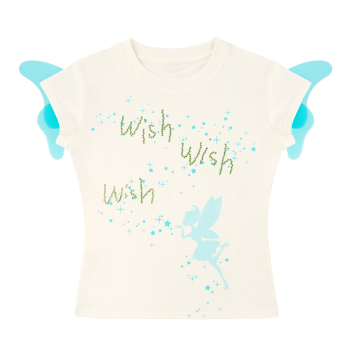 「WISH WISH WISH」 RHINESTONE FAIRY TEE