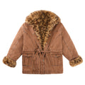 LEOPARD-FUR DENIM JACKET