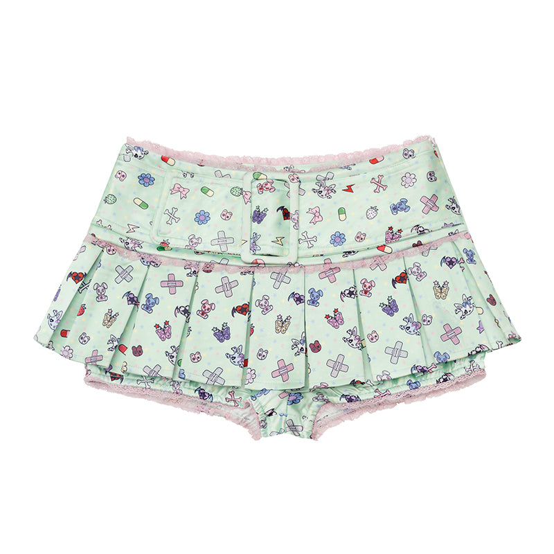 STICKER PLEATED SKIRT