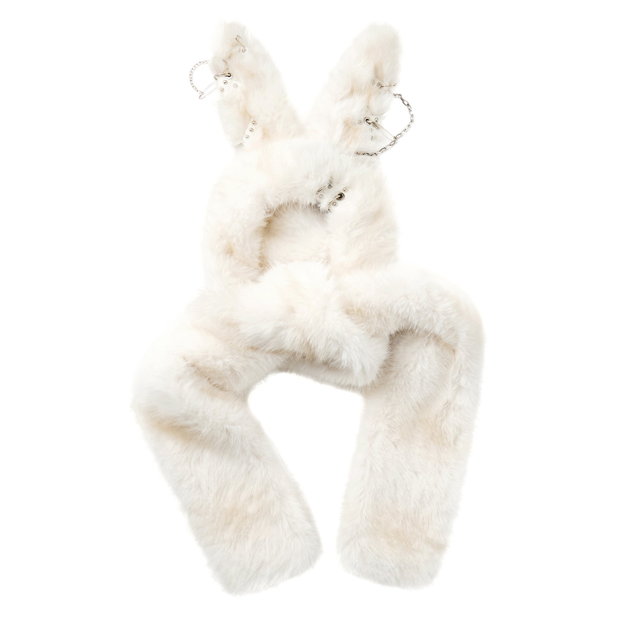 LONG PLUSH BUNNY HOODED SCARF