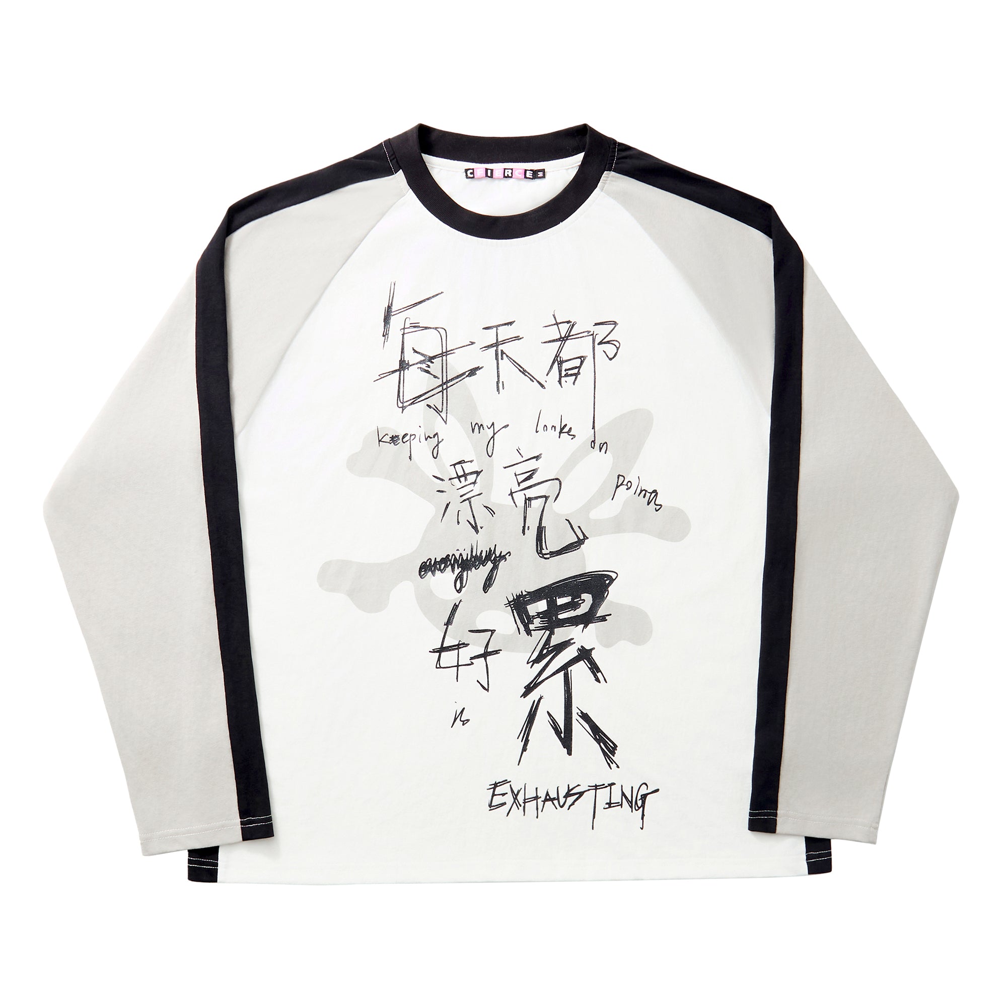 EXHAUSTED RAGLAN SLEEVE SHIRT