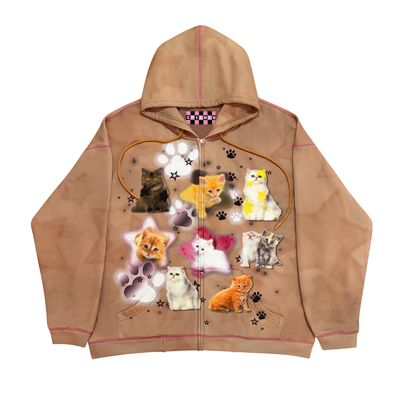 KITTY ZIP UP HOODIE