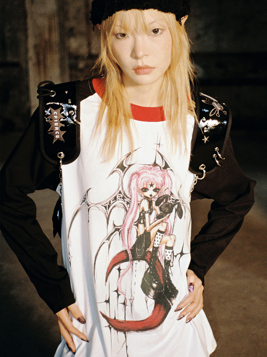 DARK ANGEL RAGLAN SLEEVE TOP