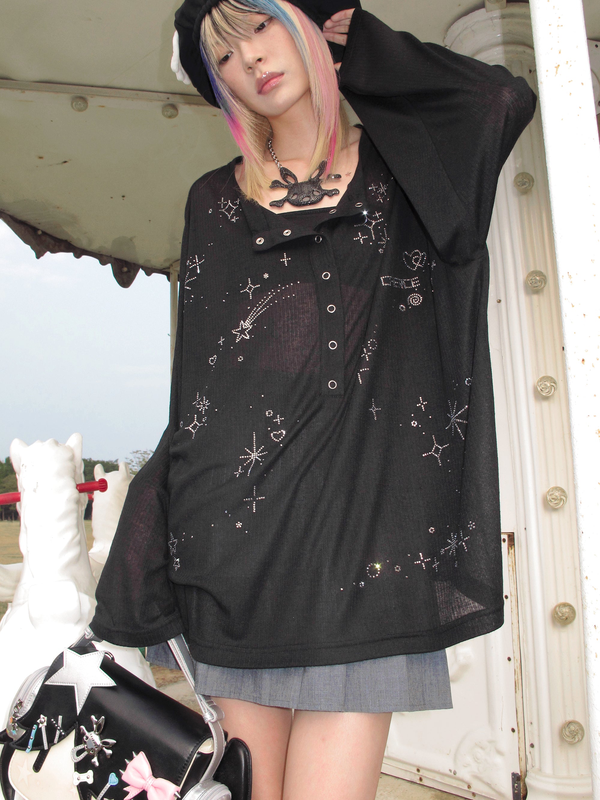 SPARKLING STAR LOOSE TOP
