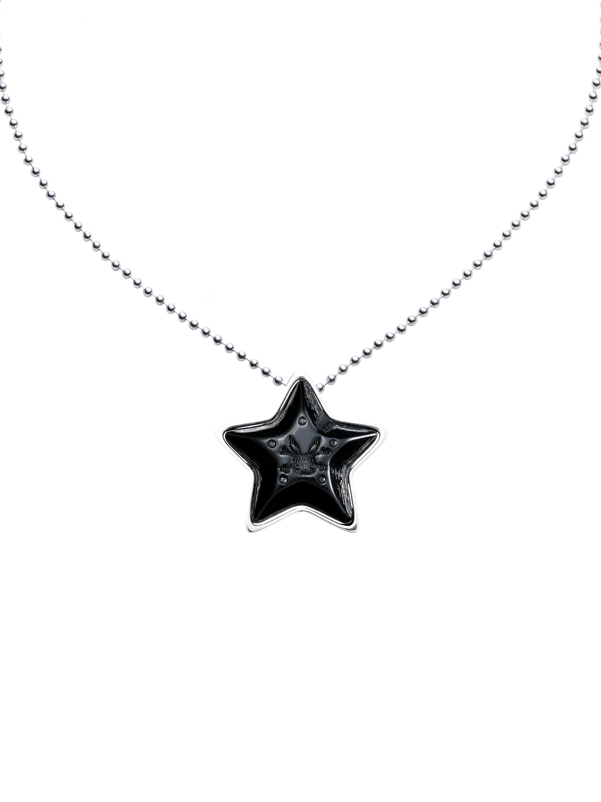 BLACK STAR ACRYLIC NECKLACE