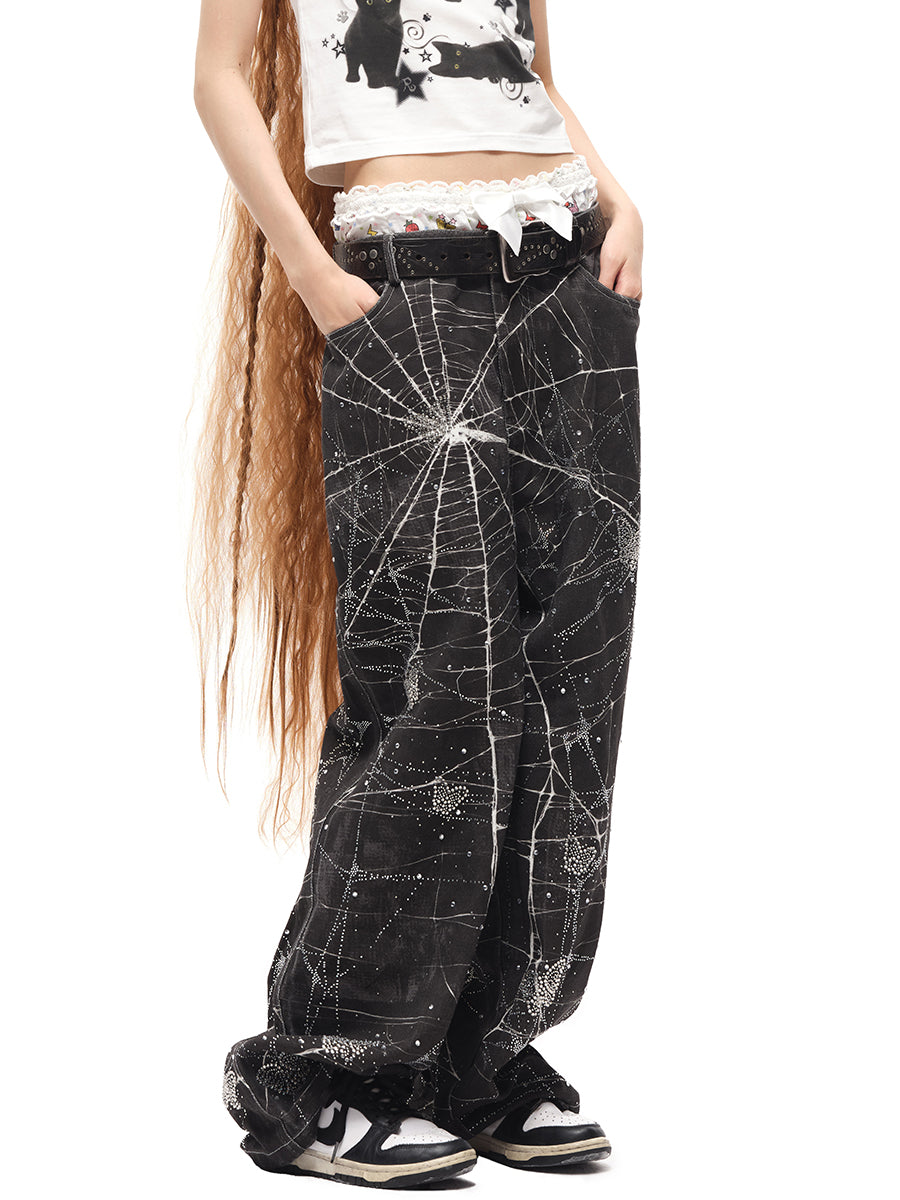 SPIDERWEBS RHINESTONE JEANS