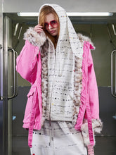 Load image into Gallery viewer, LEOPARD-FUR DENIM JACKET
