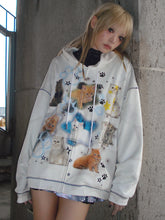 Load image into Gallery viewer, KITTY ZIP UP HOODIE

