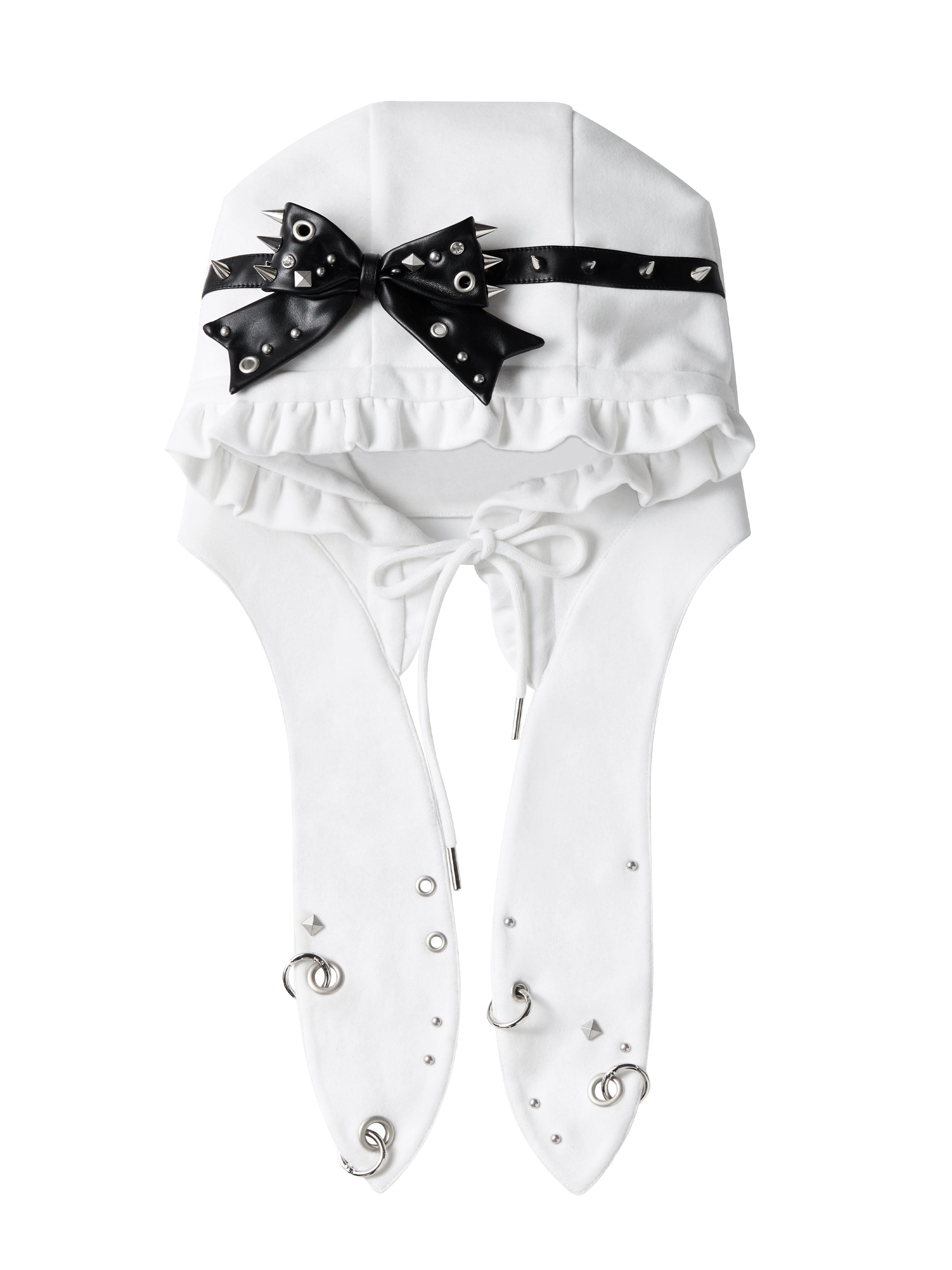 STUD BOW BUNNY HOOD HAT