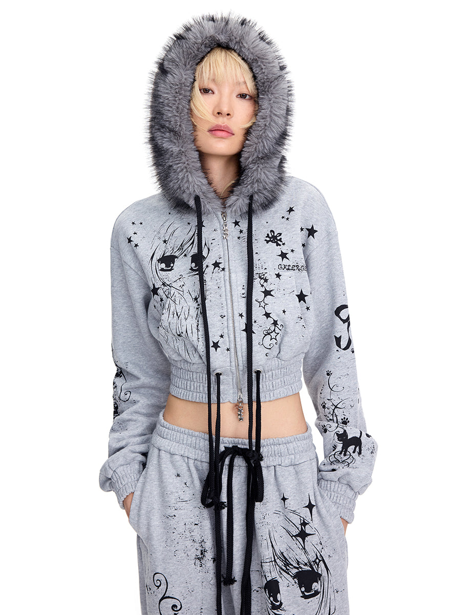 GRAFFITI ZIP-UP HOODIE