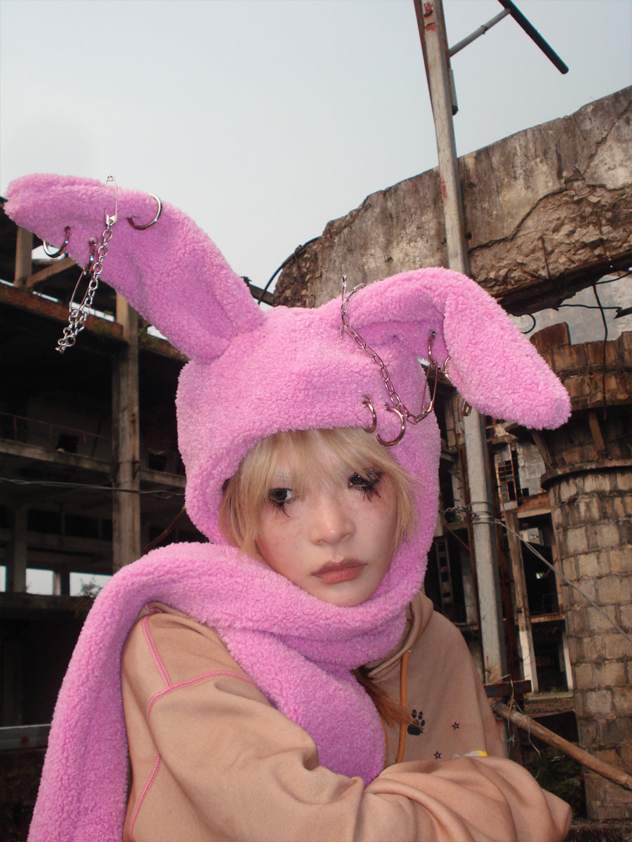 PUNK BUNNY HOODED SCARF