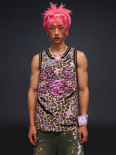 Load image into Gallery viewer, LEOPARD TANK TOP WITH STICKER PRINTS

