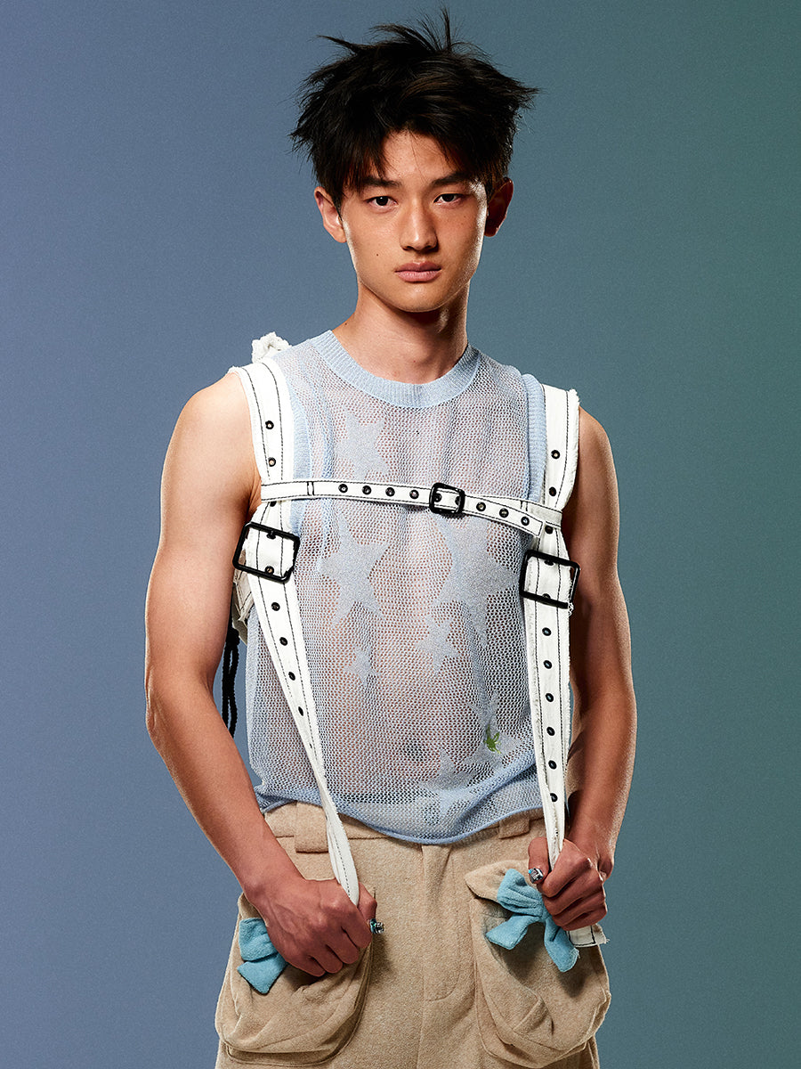 KNITTED STAR TOP