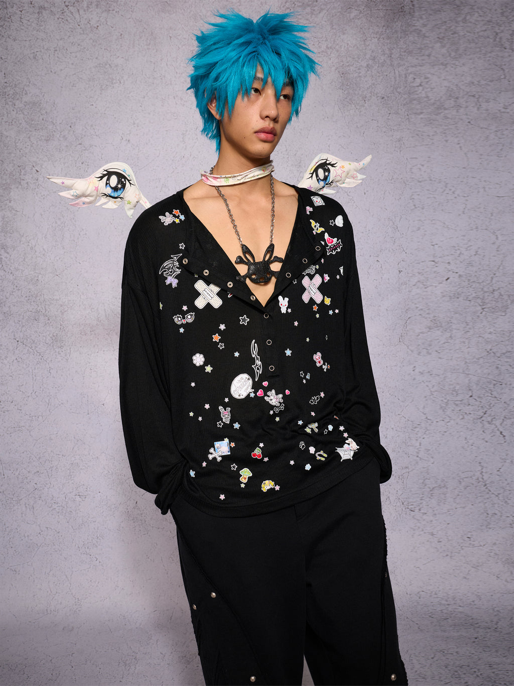 STICKER PRINT CARDIGAN