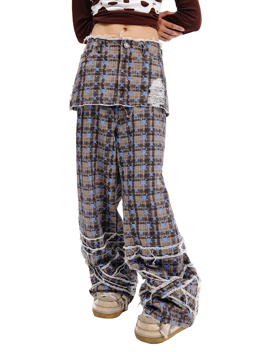 PLAID TROUSERS