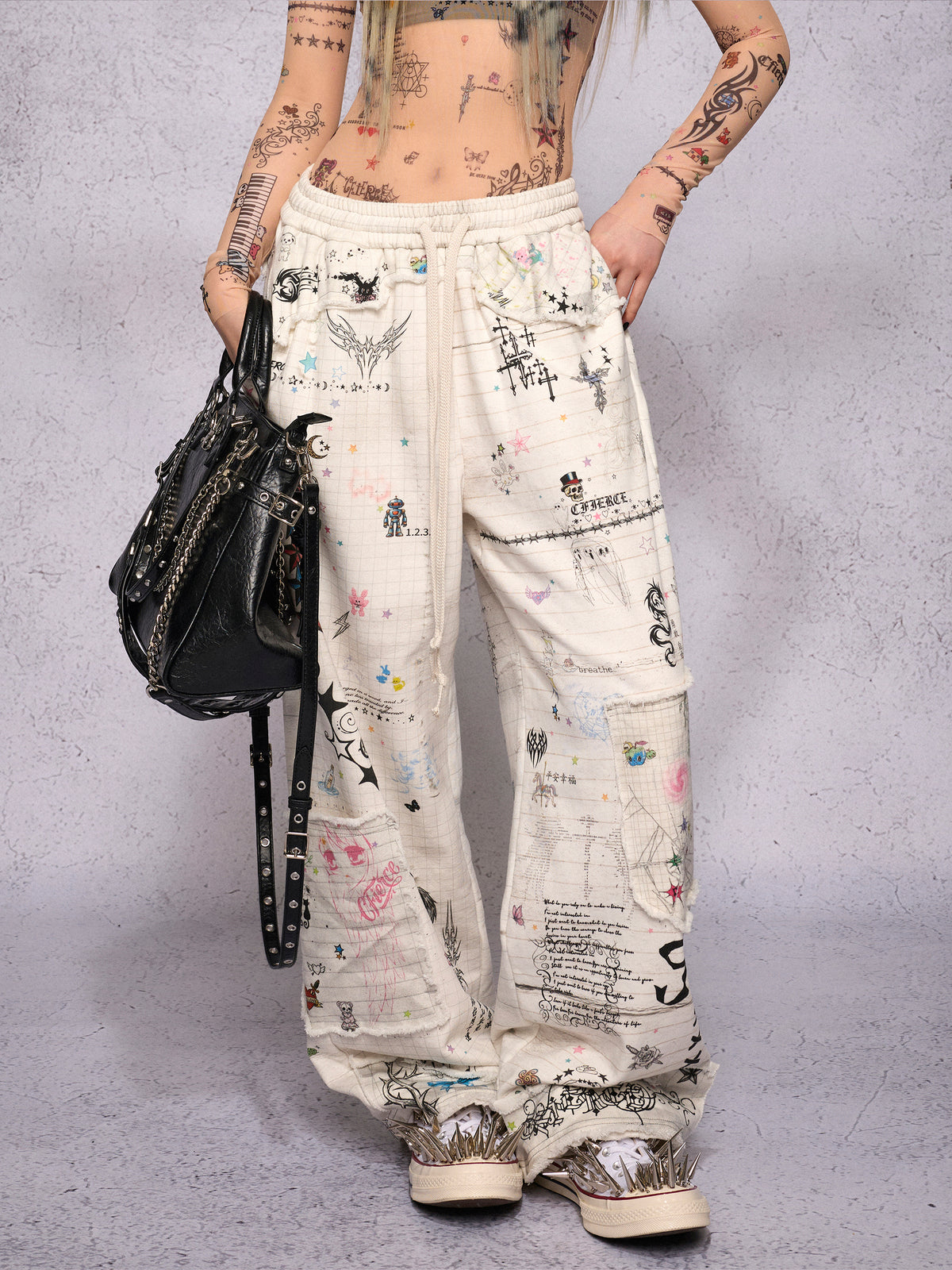 TORN SKETCH DISTRESSED SWEATPANTS