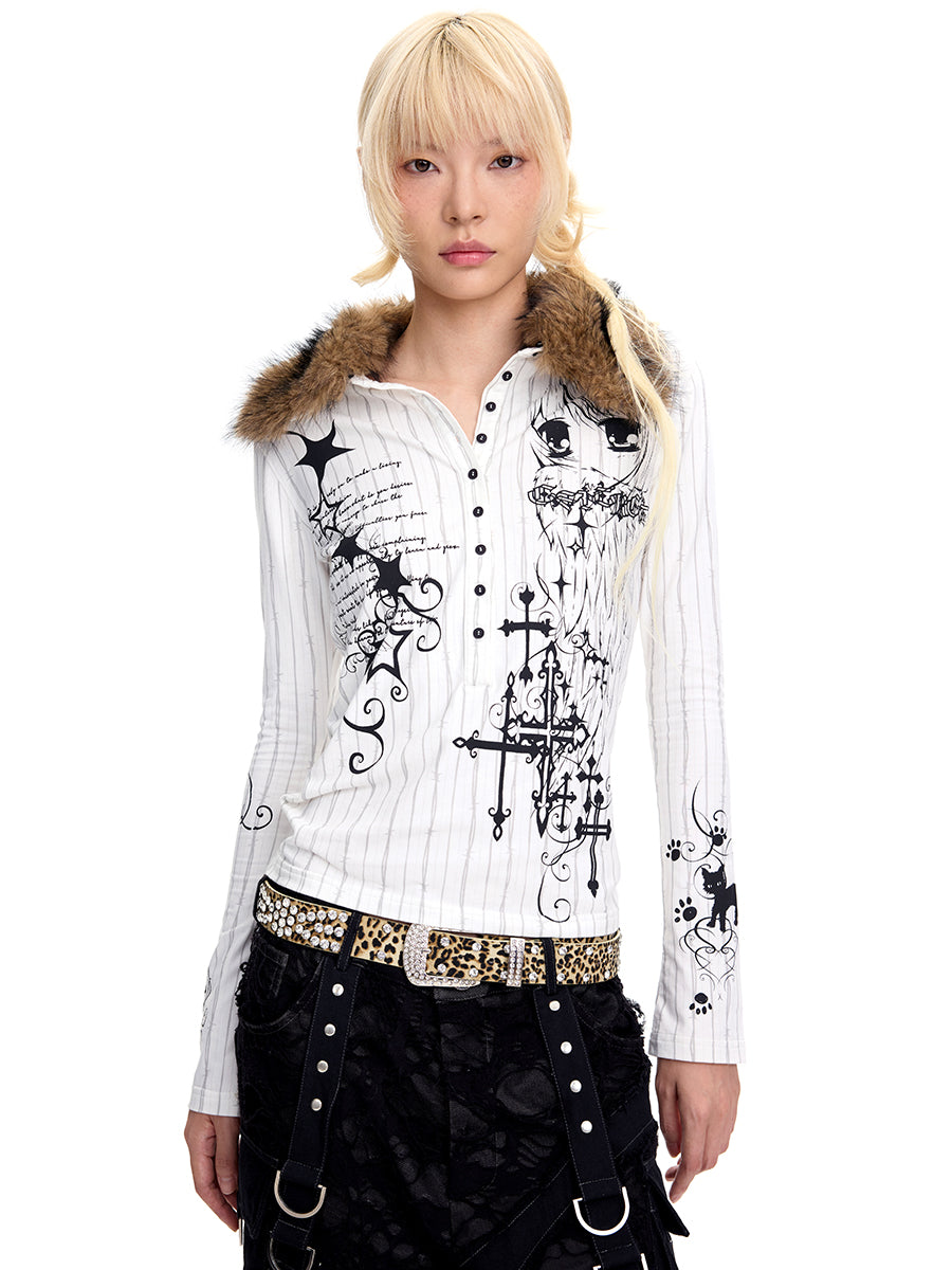 GRAFFITI LONG SLEEVE POLO