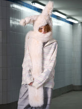 Load image into Gallery viewer, LONG PLUSH BUNNY HOODED SCARF
