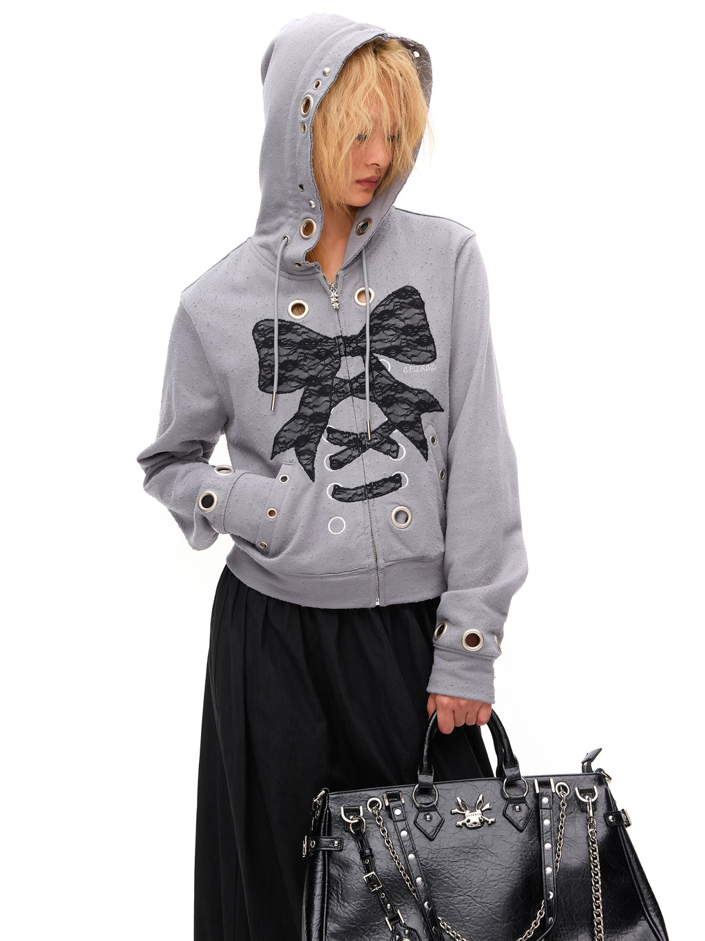 LACE BOW HOODIE
