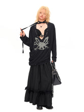Load image into Gallery viewer, RIVETED CF BUNNY SKULL DEEP V-NECK TOP
