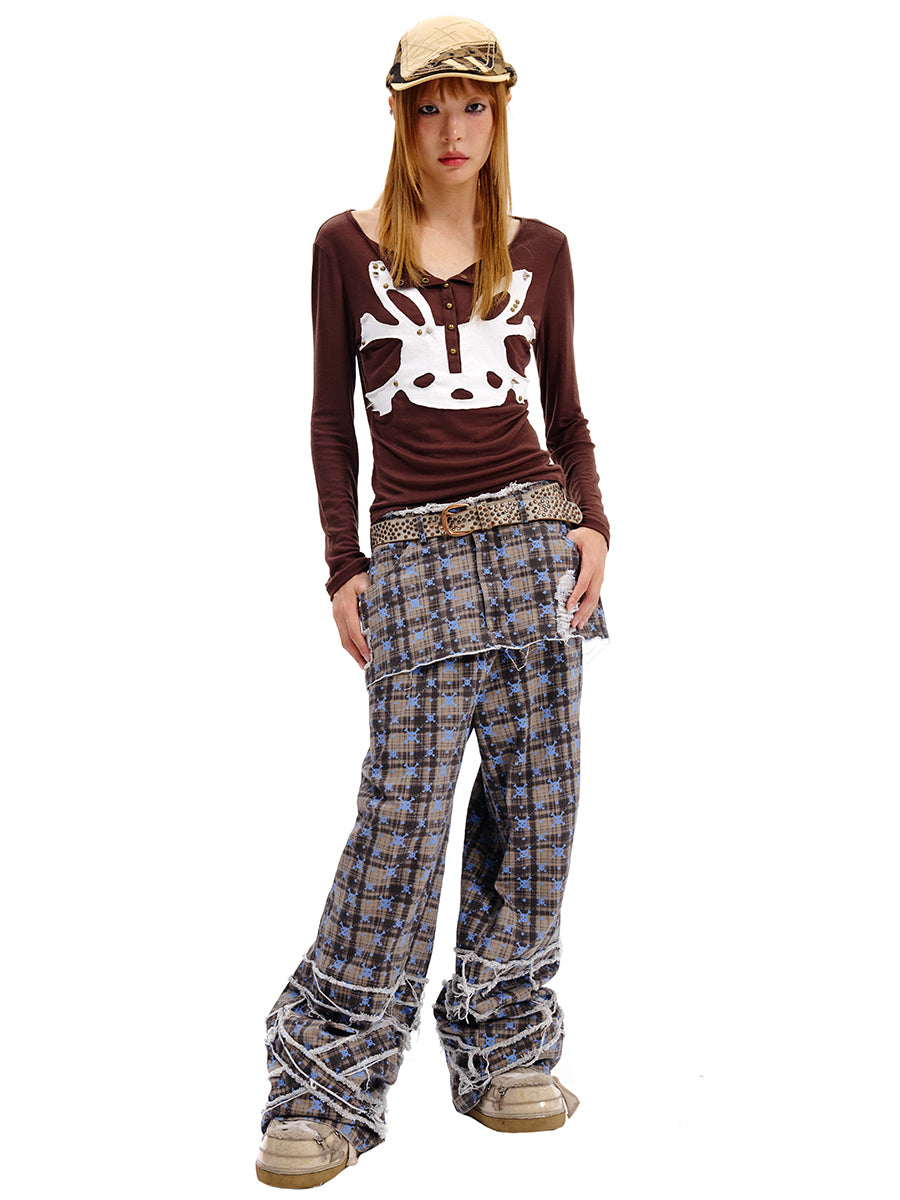 PLAID TROUSERS