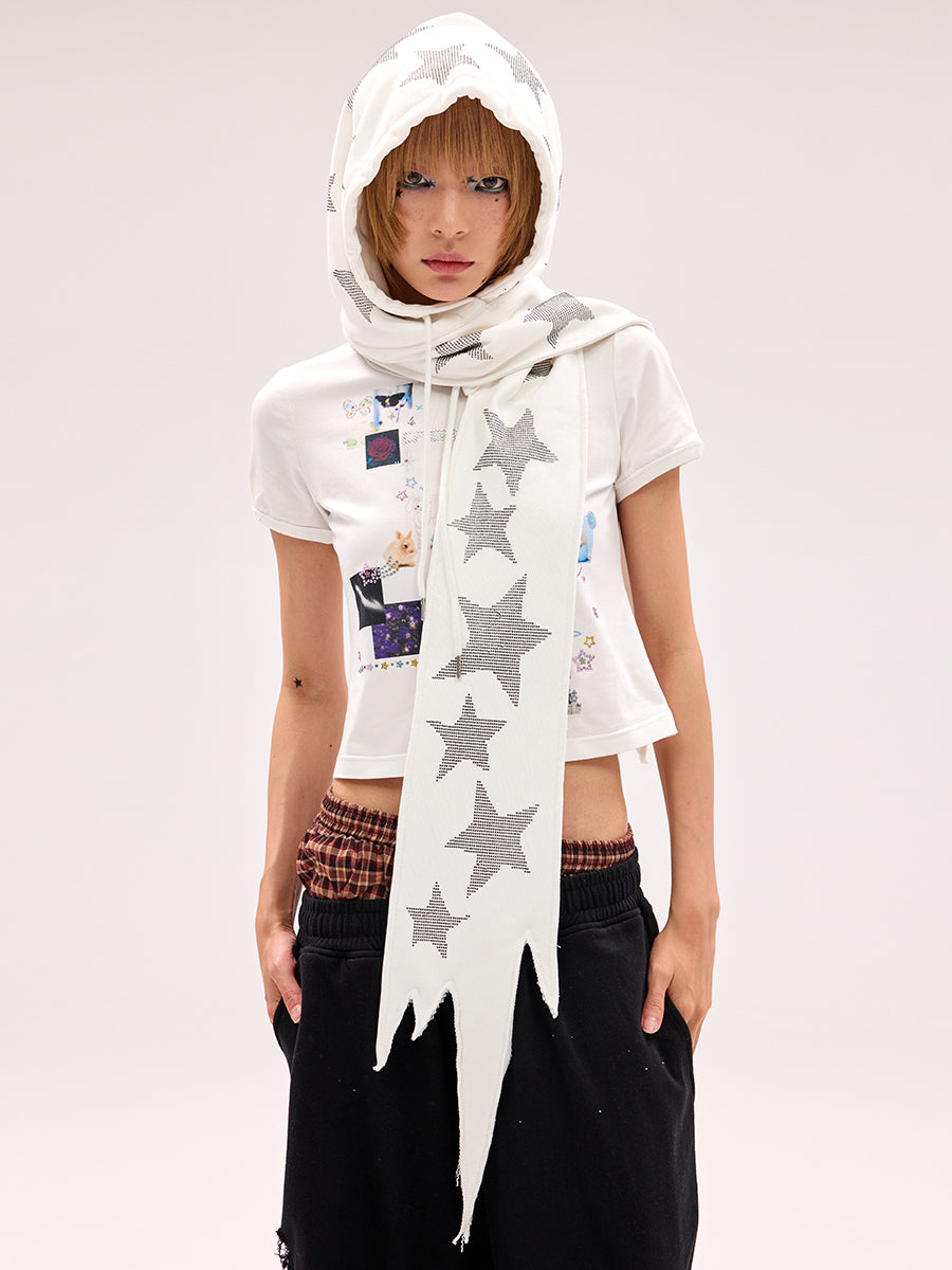 STAR HOODED SCARF