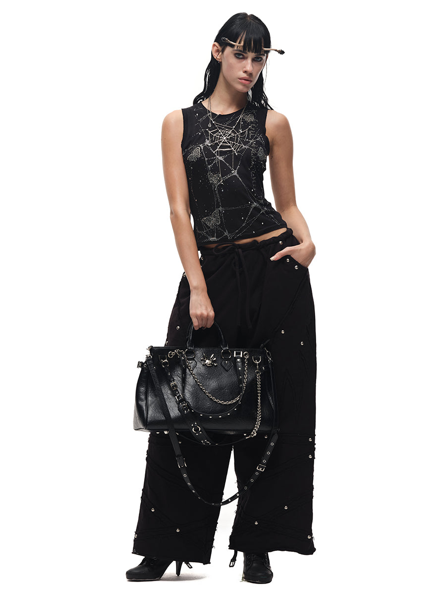 SPIDERWEBS RHINESTONE TANK TOP