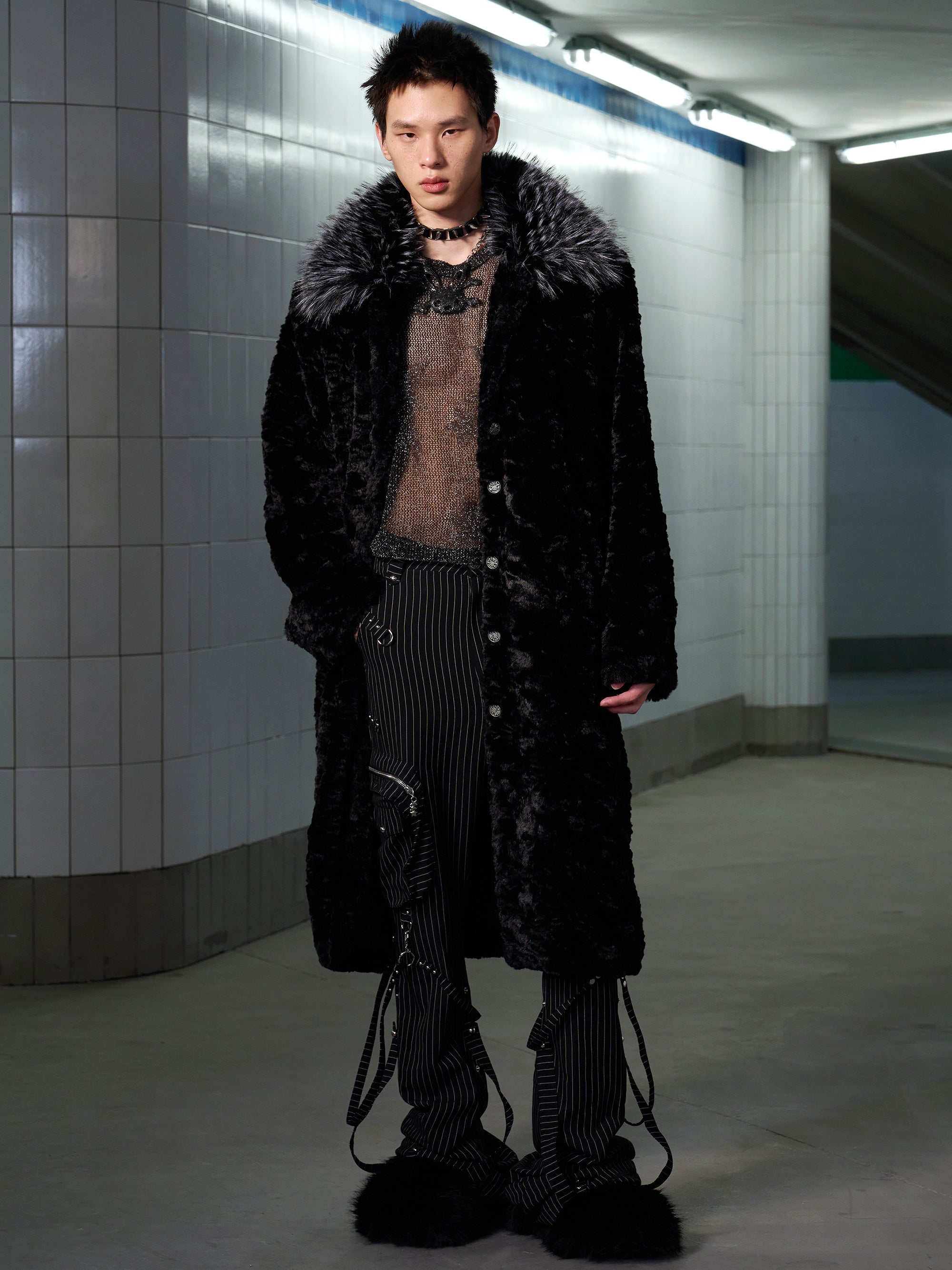 FAUX-FUR TRIM COAT