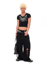 Load image into Gallery viewer, RIVETED CF BUNNY SKULL T-SHIRT
