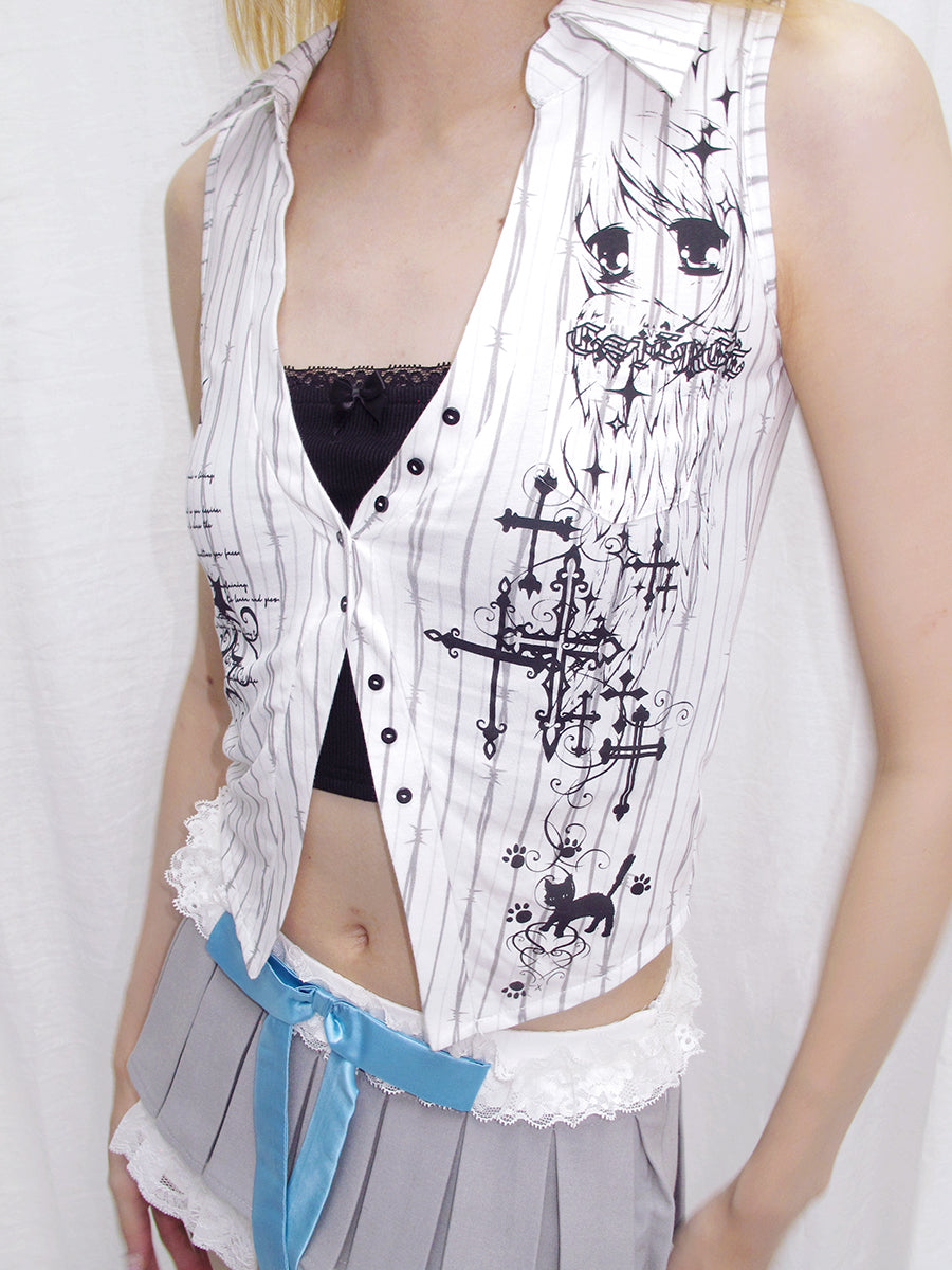 GRAFFITI SLEEVELESS SHIRT
