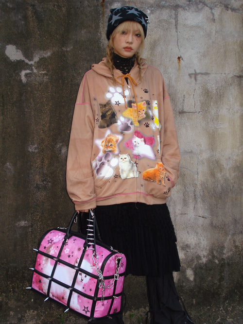 KITTY ZIP UP HOODIE