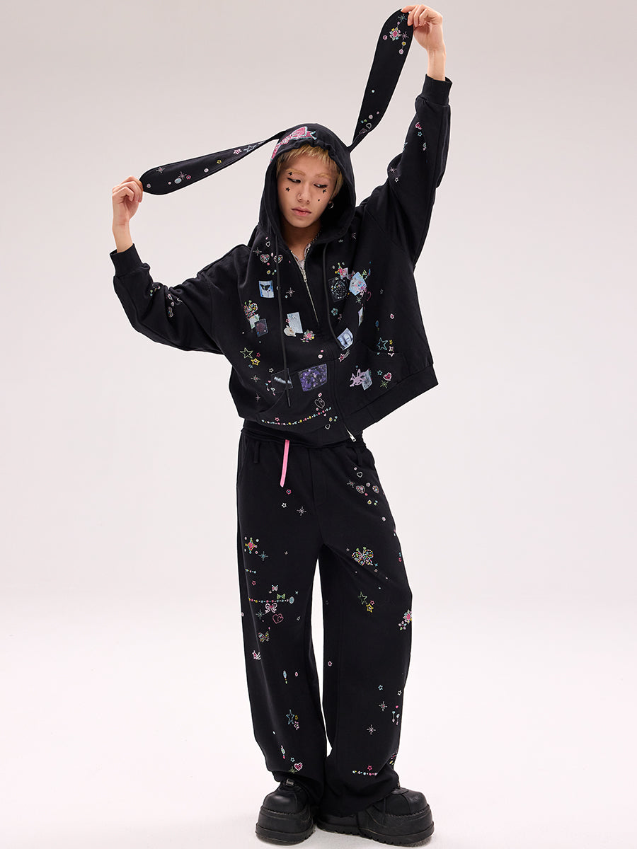 STICKER BUNNY HOODIE