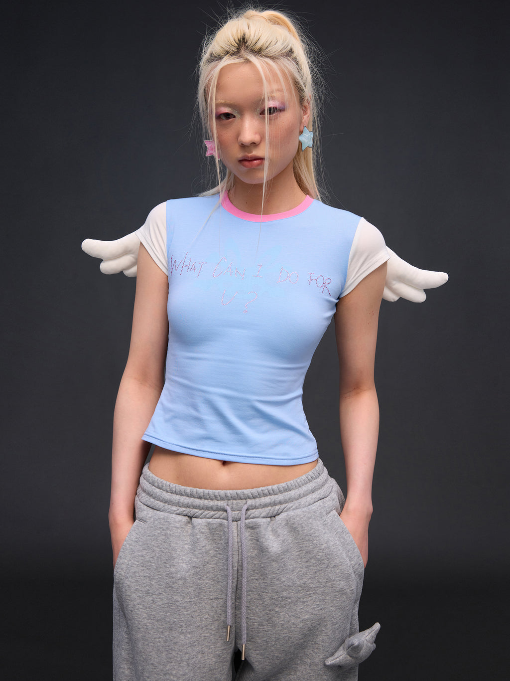 「what can I do for u？」ANGEL BABY TEE