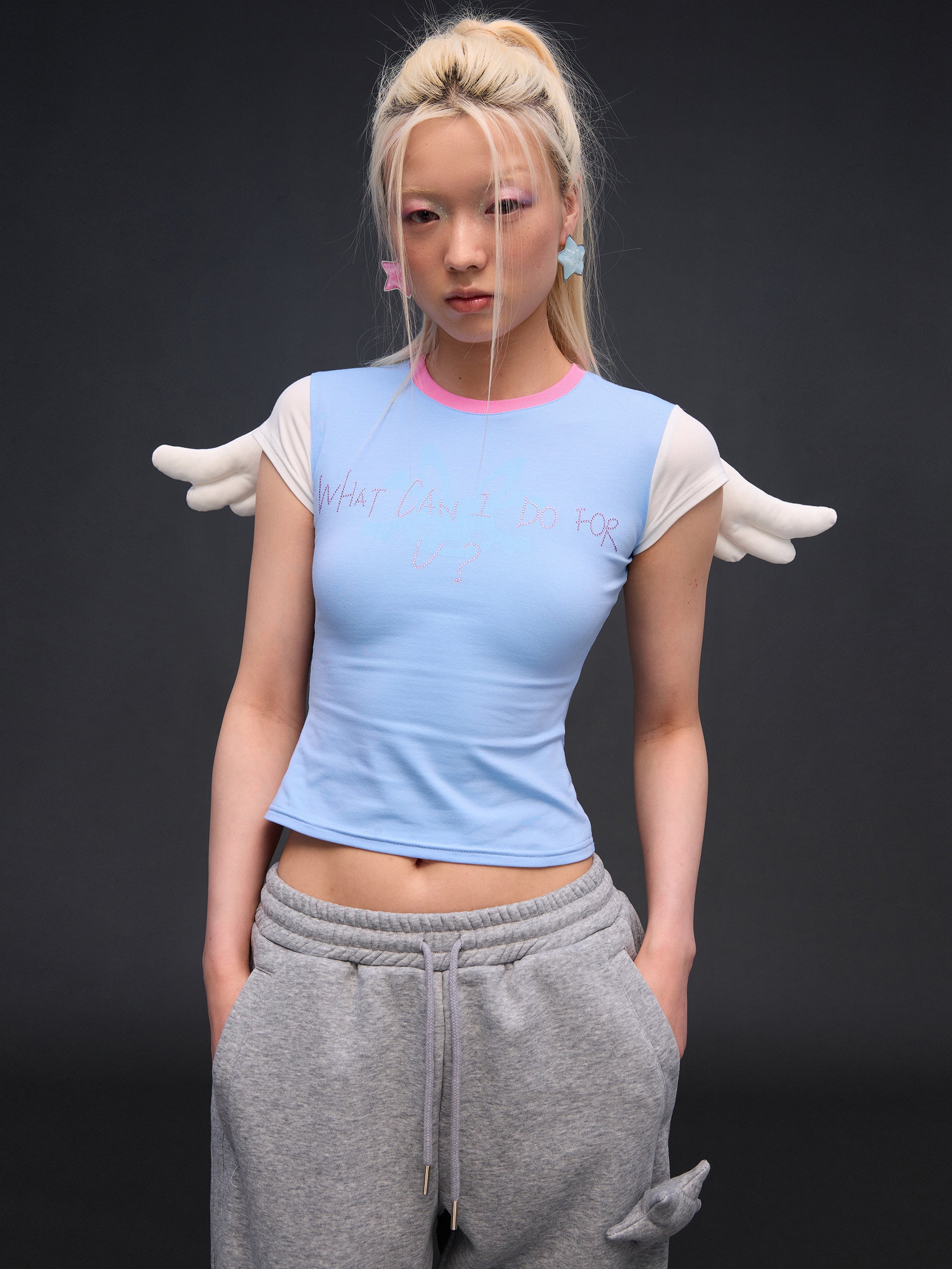 「what can I do for u？」ANGEL BABY TEE