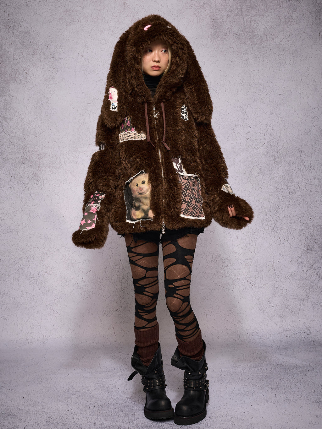 BUNNY DOLL PATCH FUR COAT