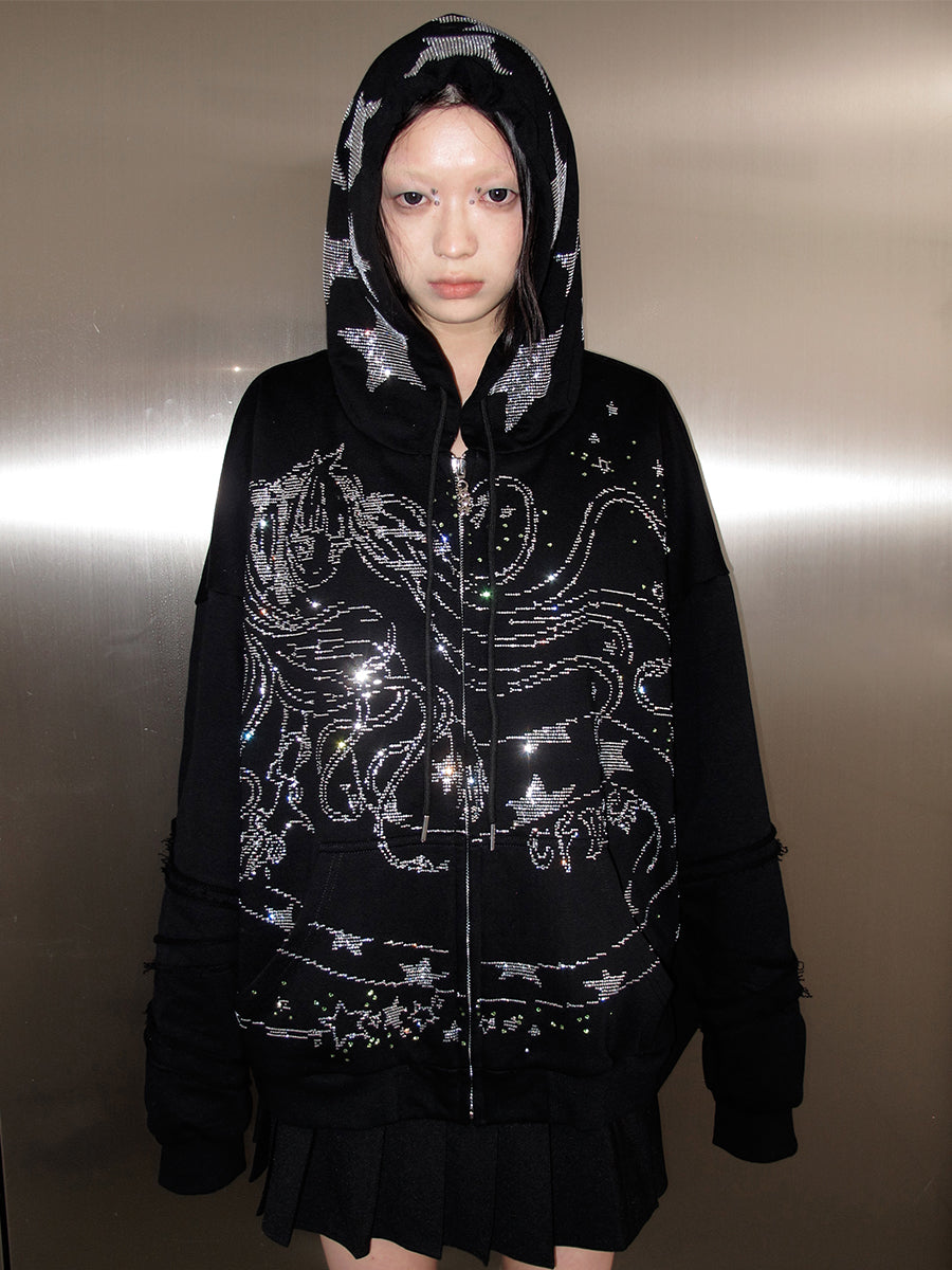 SNAKE GIRL ZIP UP HOODIE