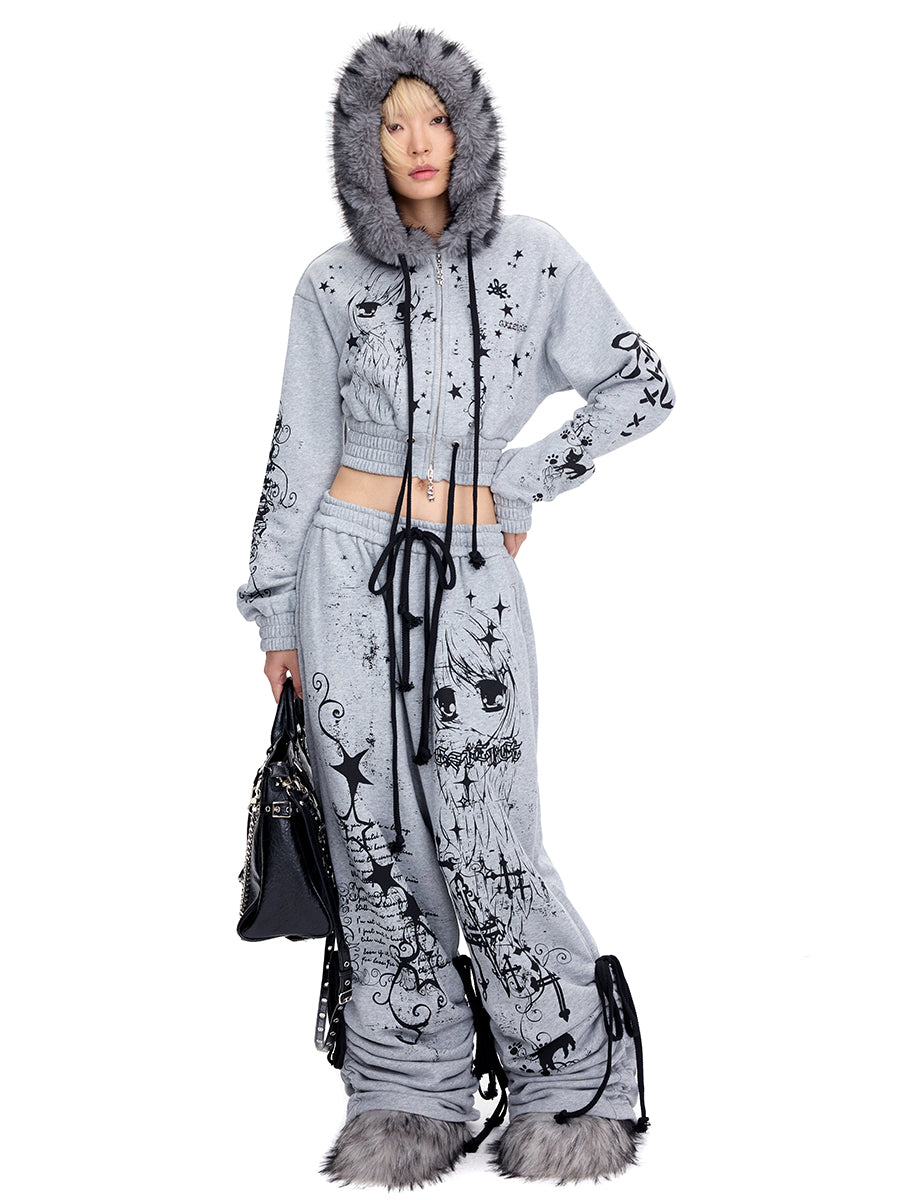 GRAFFITI DRAWSTRING SWEAT PANTS