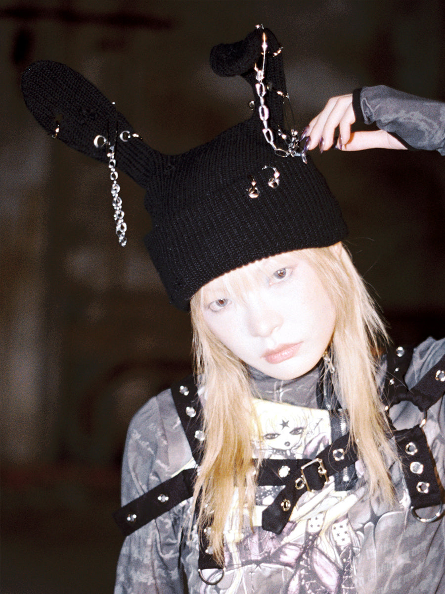 KNITTED BUNNY HAT