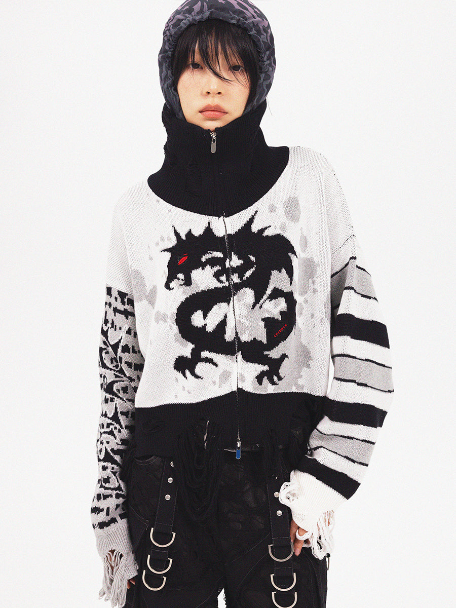 DRAGON ZIP UP SWEATER