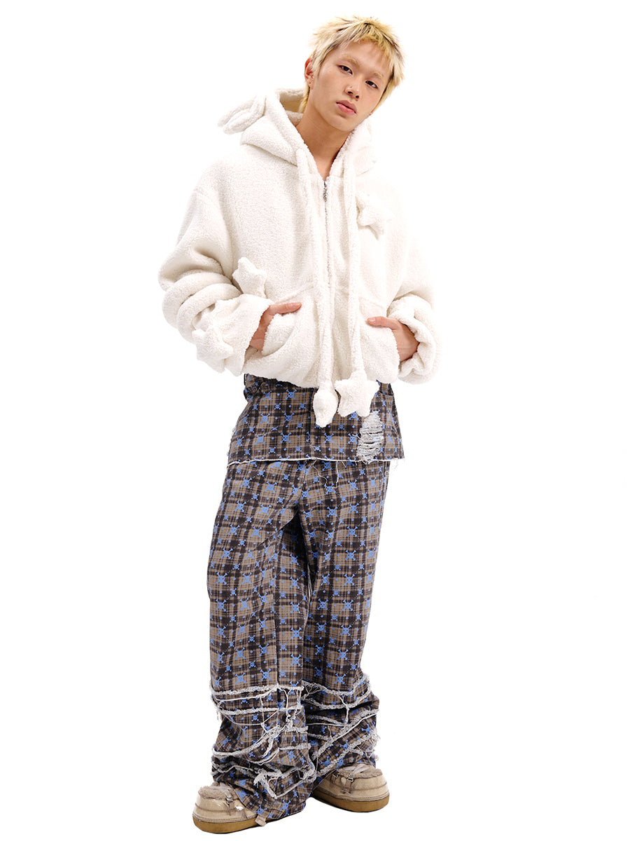 PLAID TROUSERS