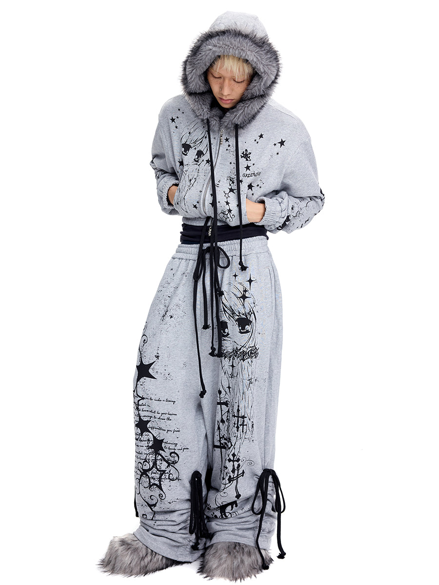 GRAFFITI DRAWSTRING SWEAT PANTS