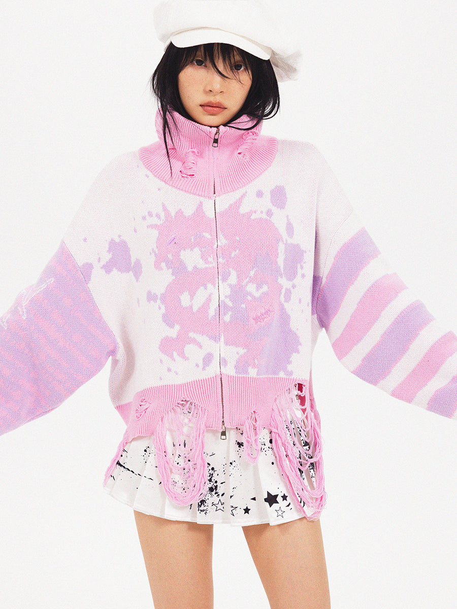 DRAGON ZIP UP SWEATER