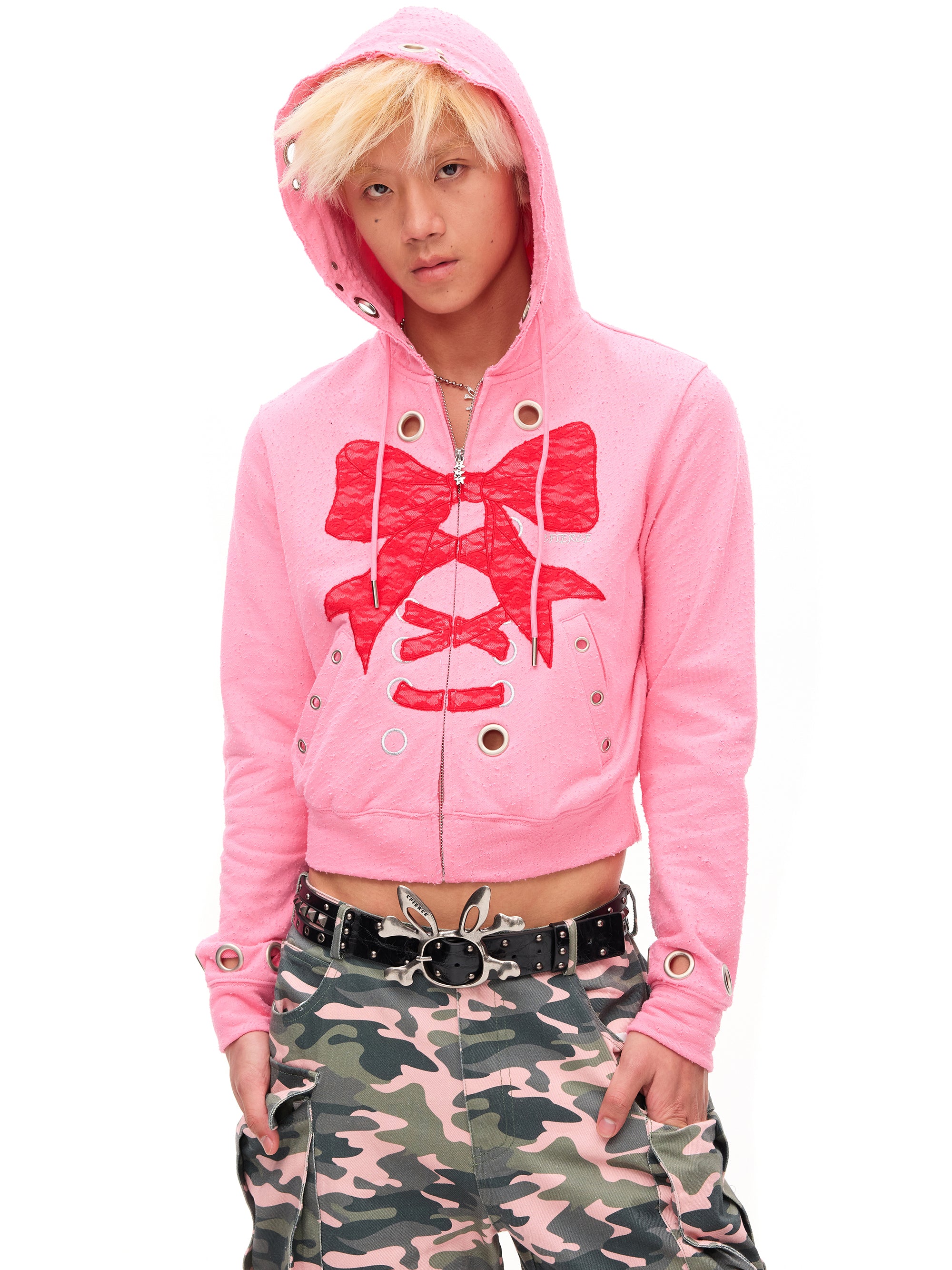 LACE BOW HOODIE