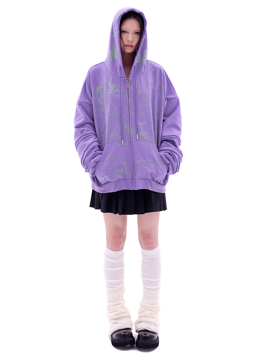 SNAKE GIRL ZIP UP HOODIE