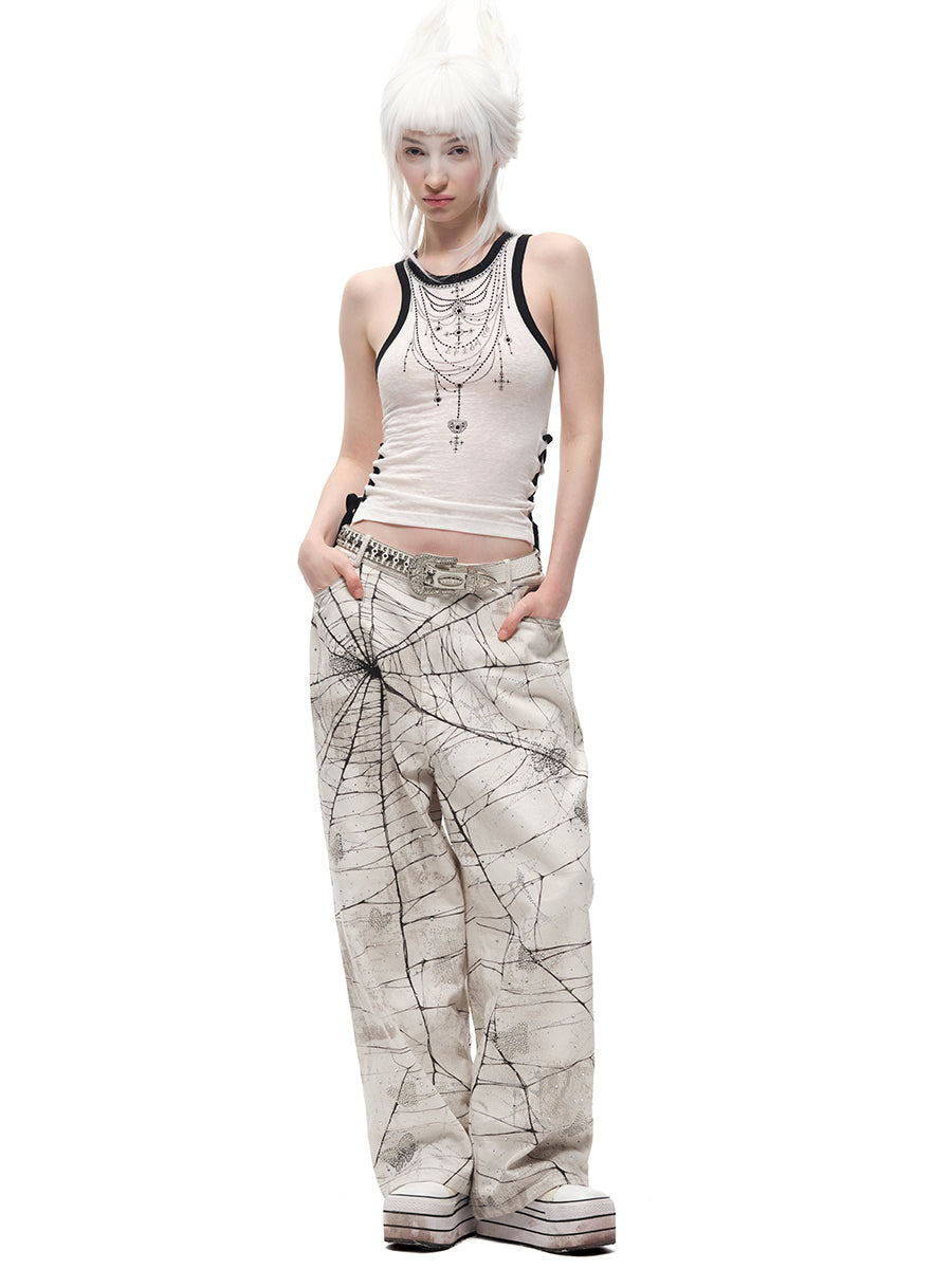 SPIDERWEBS RHINESTONE JEANS