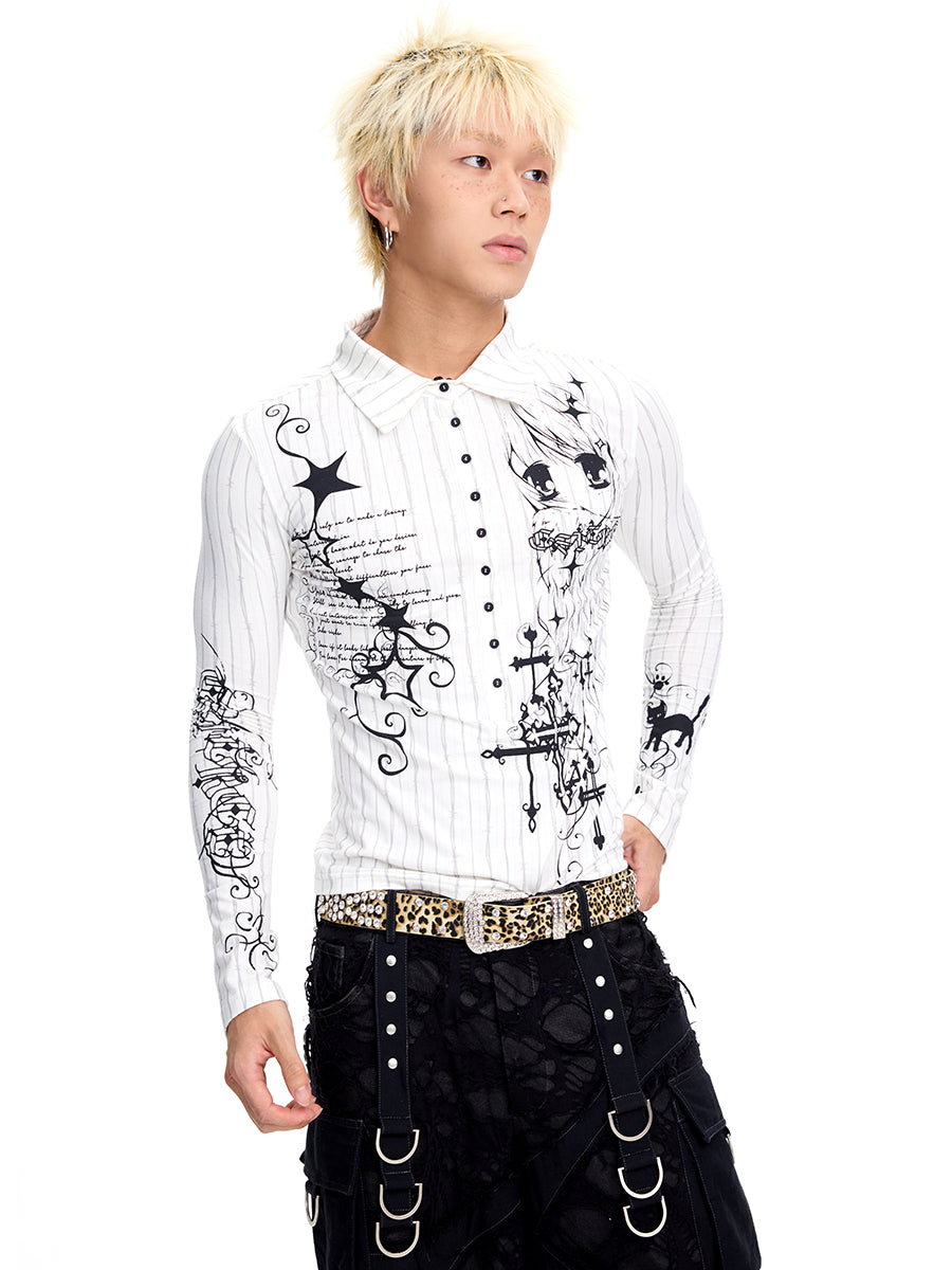 GRAFFITI LONG SLEEVE POLO