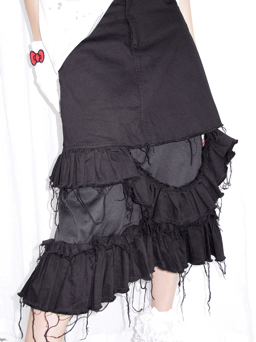 BLACK DENIM SKIRT