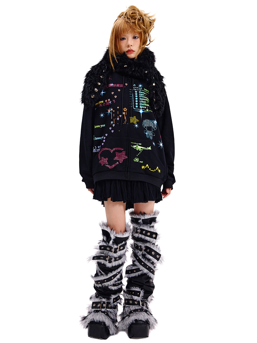 EMOTICON ZIP-UP HOODIE